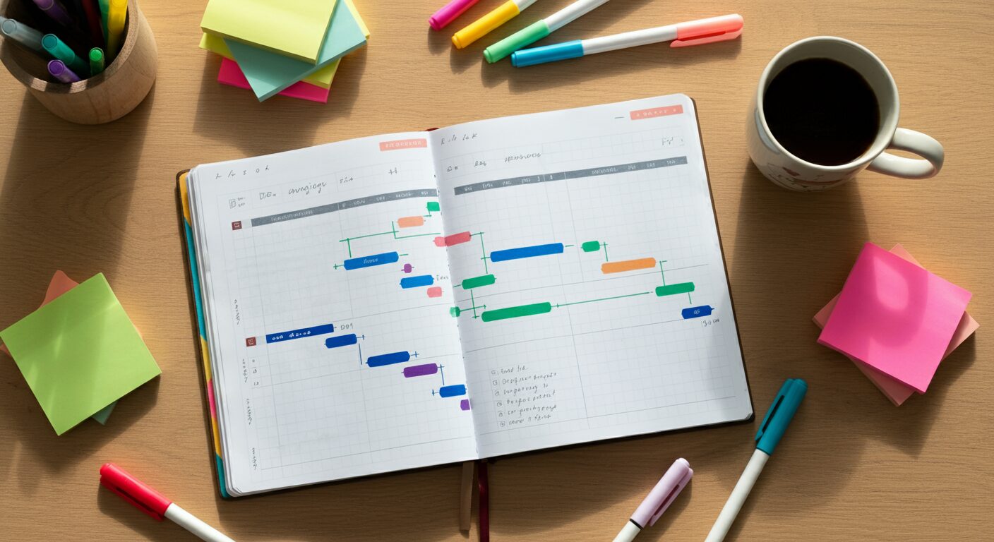 手帳によるガントチャート活用術！使い方と初心者でも使えるテクニック