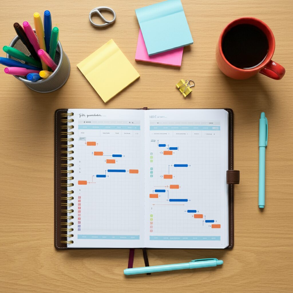 手帳によるガントチャート活用術！使い方と初心者でも使えるテクニックイントロ